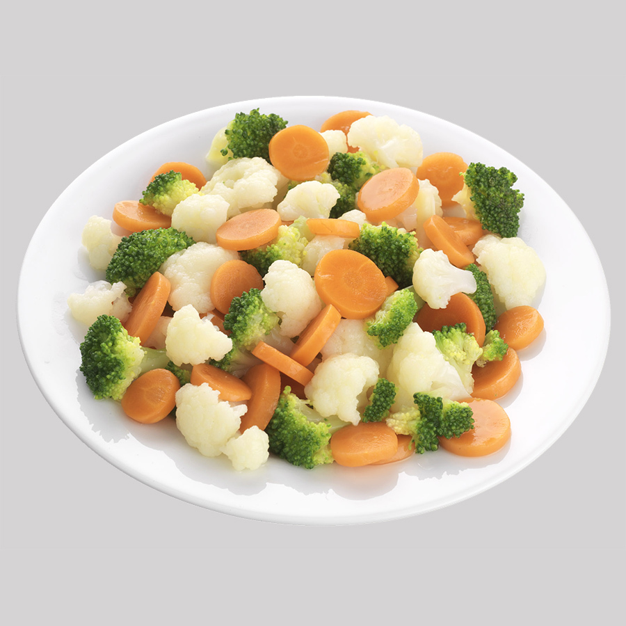Trio de légumes brocoli carotte chou-fleur cuit