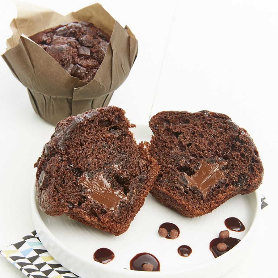 Muffin chocolat fourré au chocolat noisette