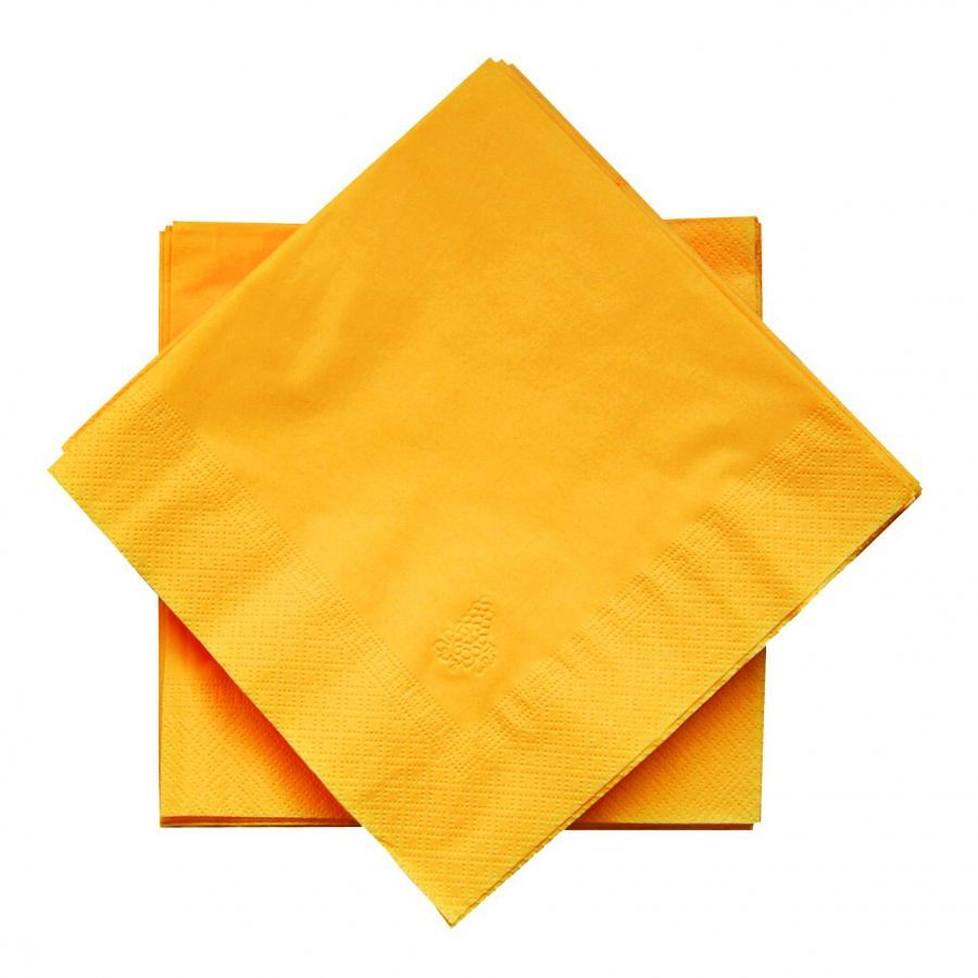 Serviette 2 plis jaune 40 x 40 cm