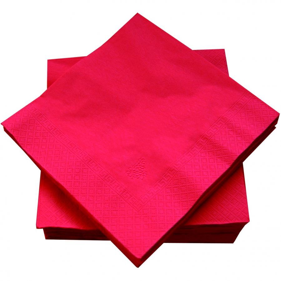 Serviette 2 plis rouge 40 x 40 cm